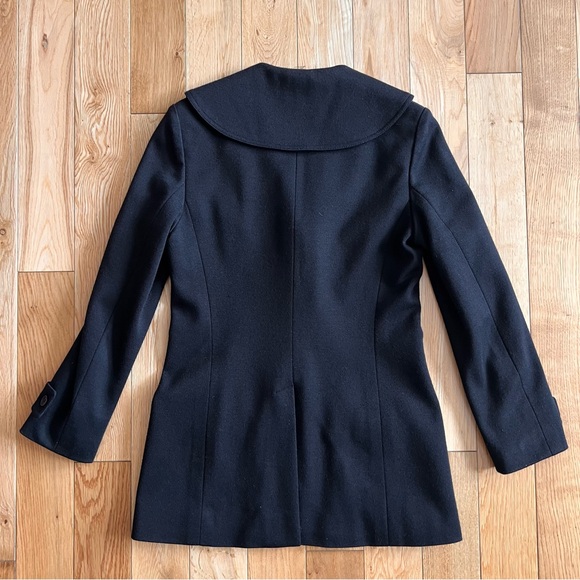 Vintage Rodier Paris Womens Black Coat Size 4 READ DEFECT - Picture 8 of 10